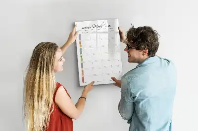 Tableau magnétique effaçable à sec organisateur pour programme de repas hebdomadaire