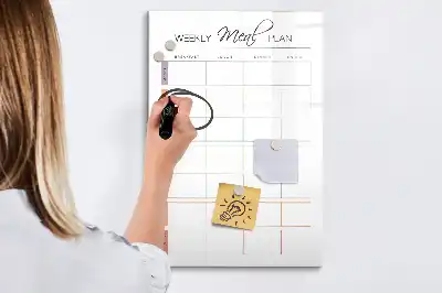 Tableau magnétique effaçable à sec organisateur pour programme de repas hebdomadaire