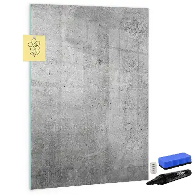 Tableau magnétique effaçable à sec en béton clair