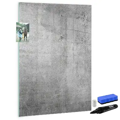 Tableau magnétique effaçable à sec en béton clair
