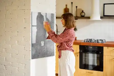 Tableau magnétique effaçable à sec en béton clair