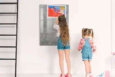 Tableau magnétique effaçable à sec en béton clair