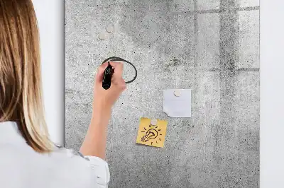 Tableau magnétique effaçable à sec en béton clair