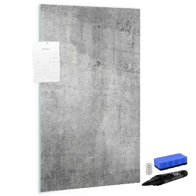 Tableau magnétique effaçable à sec en béton clair