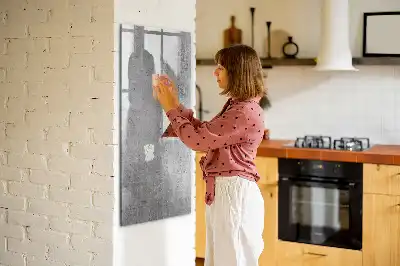 Tableau magnétique effaçable à sec en béton clair