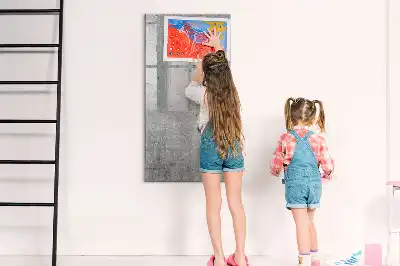 Tableau magnétique effaçable à sec en béton clair