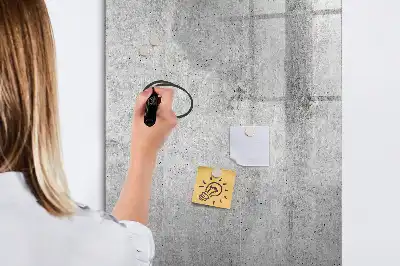 Tableau magnétique effaçable à sec en béton clair