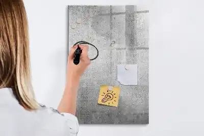 Tableau magnétique effaçable à sec en béton clair