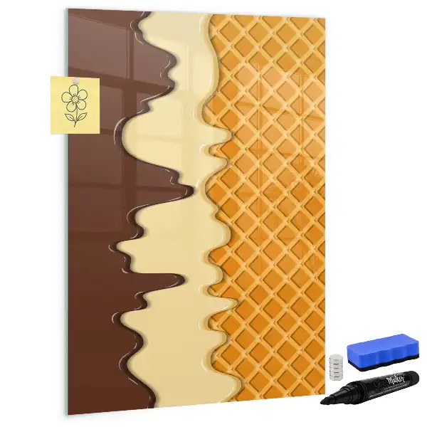 Tableau magnétique effaçable à sec modèle glace avec nappage