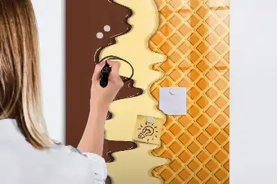 Tableau magnétique effaçable à sec modèle glace avec nappage