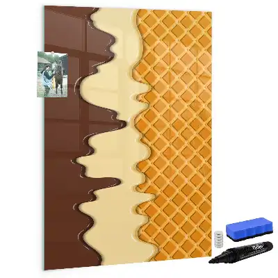 Tableau magnétique effaçable à sec modèle glace avec nappage