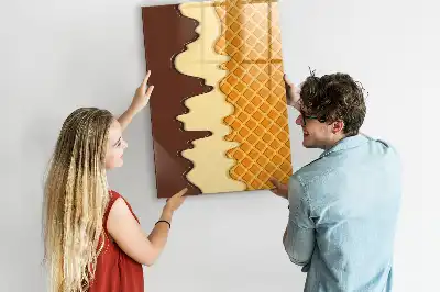Tableau magnétique effaçable à sec modèle glace avec nappage