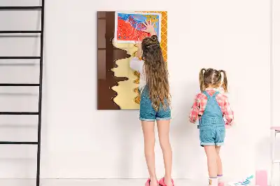 Tableau magnétique effaçable à sec modèle glace avec nappage