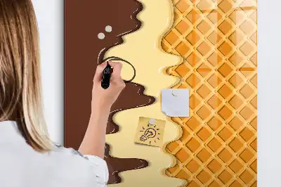 Tableau magnétique effaçable à sec modèle glace avec nappage