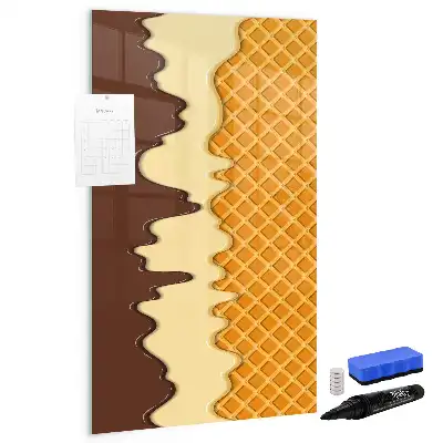 Tableau magnétique effaçable à sec modèle glace avec nappage