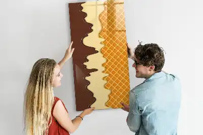 Tableau magnétique effaçable à sec modèle glace avec nappage