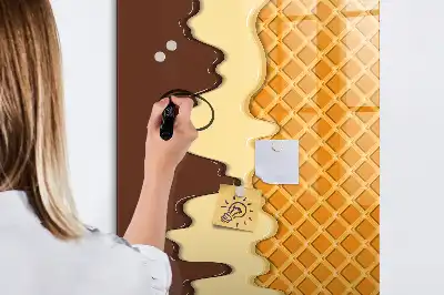 Tableau magnétique effaçable à sec modèle glace avec nappage