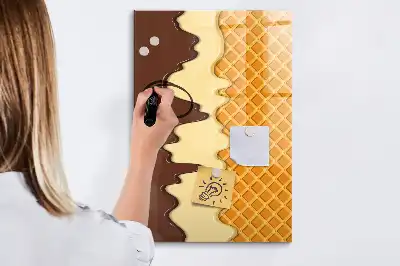 Tableau magnétique effaçable à sec modèle glace avec nappage