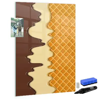 Tableau magnétique effaçable à sec modèle glace avec nappage
