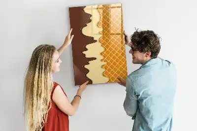 Tableau magnétique effaçable à sec modèle glace avec nappage