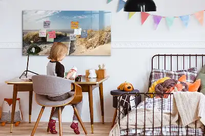 Tableau magnétique à dessiner motif vue sur la plage