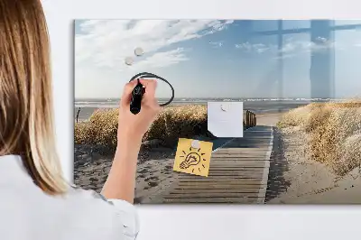 Tableau magnétique à dessiner motif vue sur la plage
