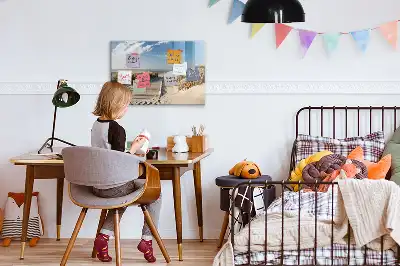 Tableau magnétique à dessiner motif vue sur la plage