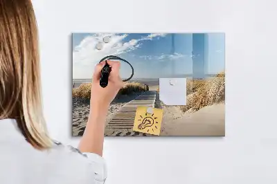 Tableau magnétique à dessiner motif vue sur la plage