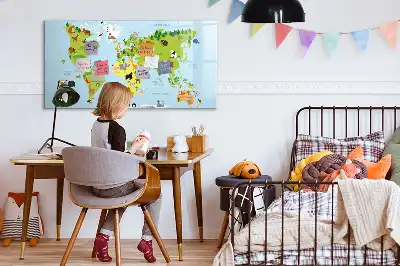 Carte du monde des animaux tableau magnétique pour dessiner
