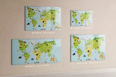 Carte du monde des animaux tableau magnétique pour dessiner