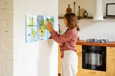 Carte du monde des animaux tableau magnétique pour dessiner