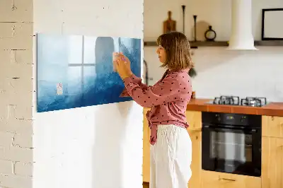 Tableau magnétique à dessiner motif abstraction d'eau