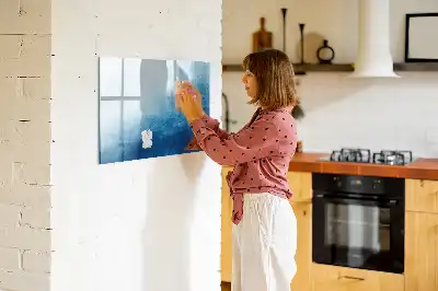 Tableau magnétique à dessiner motif abstraction d'eau
