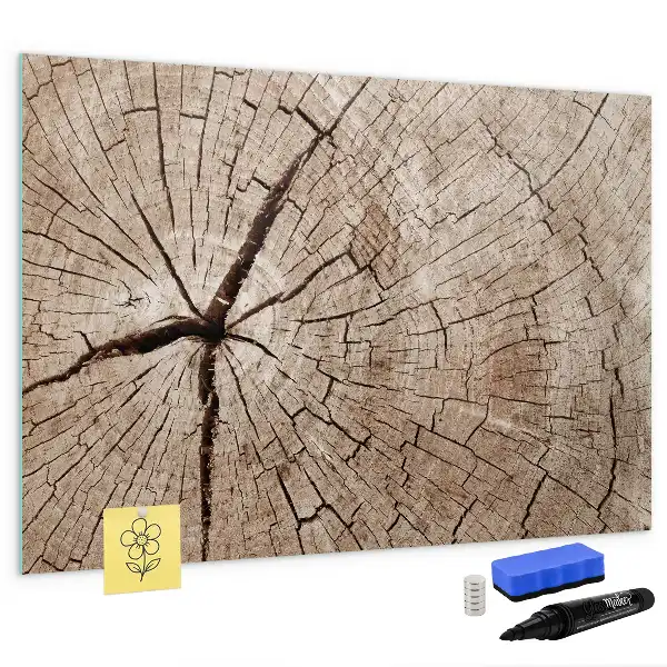 Tableau magnétique pour dessiner motif vieux tronc en bois
