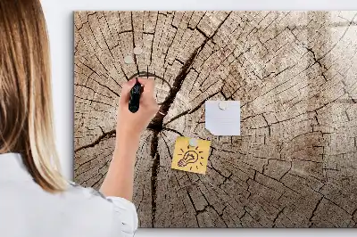 Tableau magnétique pour dessiner motif vieux tronc en bois