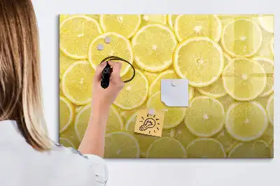 Tableau magnétique à dessiner motif rondelles de citron