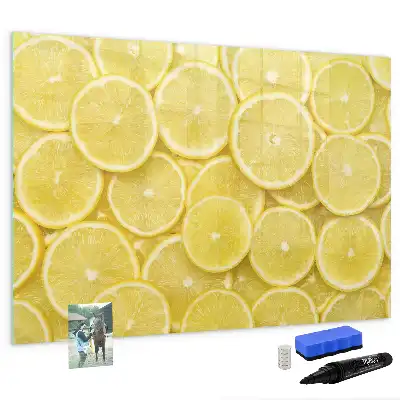 Tableau magnétique à dessiner motif rondelles de citron