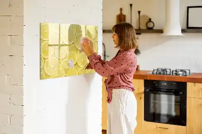 Tableau magnétique à dessiner motif rondelles de citron