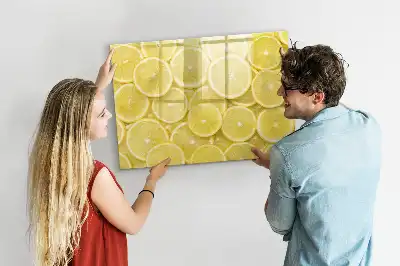 Tableau magnétique à dessiner motif rondelles de citron