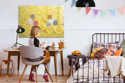 Tableau magnétique à dessiner motif rondelles de citron