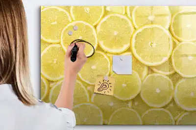 Tableau magnétique à dessiner motif rondelles de citron