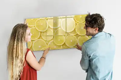 Tableau magnétique à dessiner motif rondelles de citron