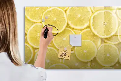 Tableau magnétique à dessiner motif rondelles de citron