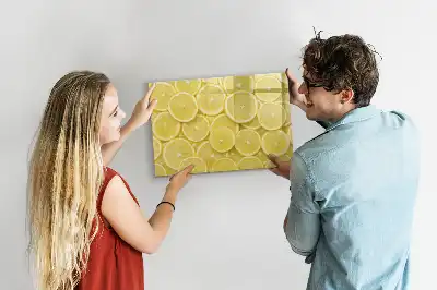 Tableau magnétique à dessiner motif rondelles de citron
