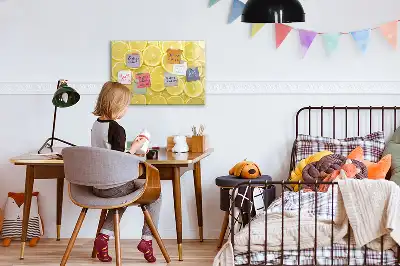 Tableau magnétique à dessiner motif rondelles de citron