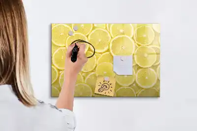 Tableau magnétique à dessiner motif rondelles de citron