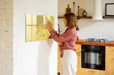 Tableau magnétique à dessiner motif rondelles de citron