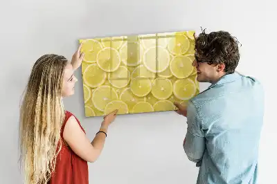 Tableau magnétique à dessiner motif rondelles de citron