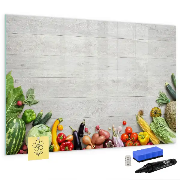 Tableau magnétique à dessiner motif légumes sur la table