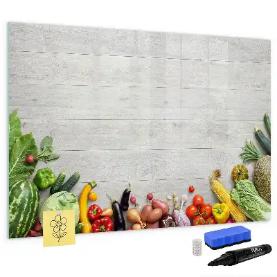 Tableau magnétique à dessiner motif légumes sur la table